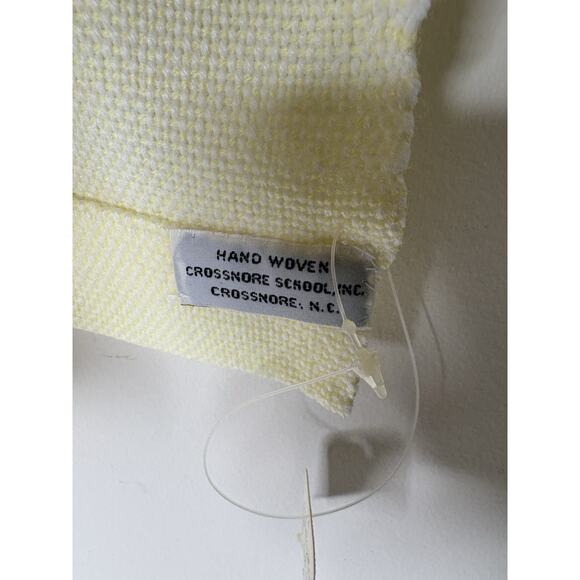 Yellow Baby Blanket Crib Crossnore School Inc VTG 51" x 39" USA Made Hand Woven - Picture 5 of 5